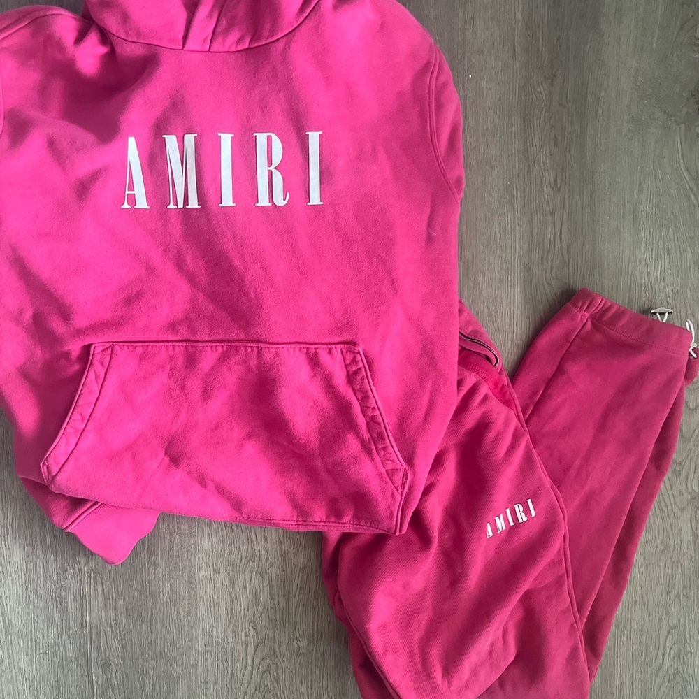 Men’s pink authentic AMIRI sweatsuit size 2XL